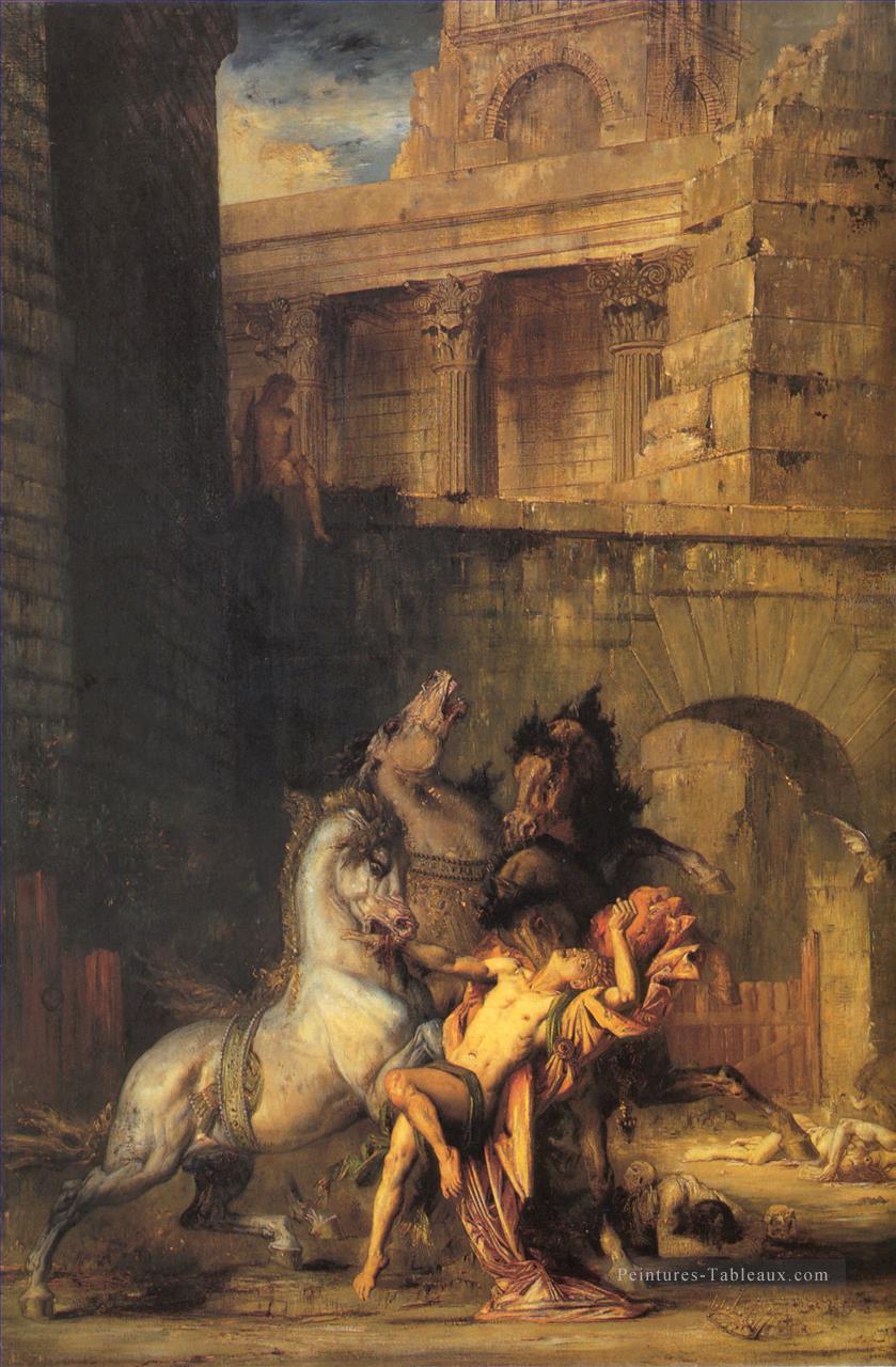 Diomède dévoré par ses chevaux Symbolisme mythologique biblique Gustave Moreau Peintures à l'huile